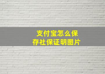 支付宝怎么保存社保证明图片