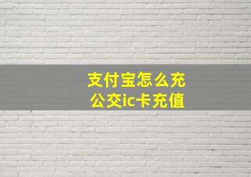 支付宝怎么充公交ic卡充值