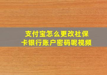 支付宝怎么更改社保卡银行账户密码呢视频