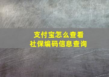 支付宝怎么查看社保编码信息查询