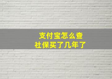 支付宝怎么查社保买了几年了