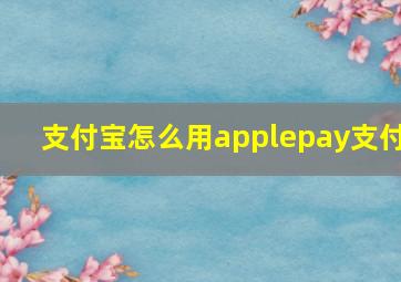 支付宝怎么用applepay支付