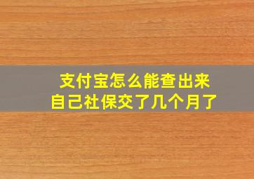 支付宝怎么能查出来自己社保交了几个月了