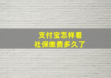 支付宝怎样看社保缴费多久了