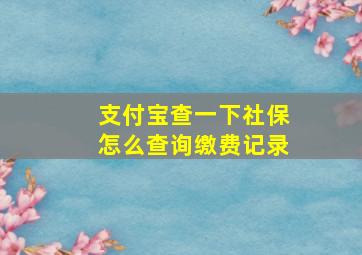 支付宝查一下社保怎么查询缴费记录