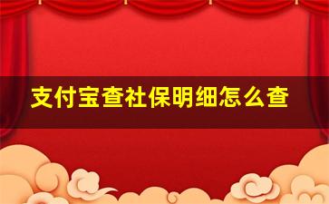 支付宝查社保明细怎么查