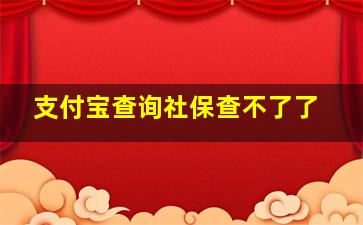 支付宝查询社保查不了了