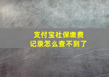 支付宝社保缴费记录怎么查不到了