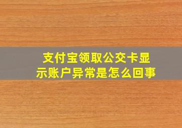 支付宝领取公交卡显示账户异常是怎么回事