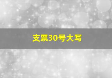 支票30号大写