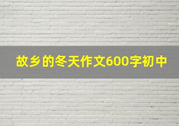 故乡的冬天作文600字初中