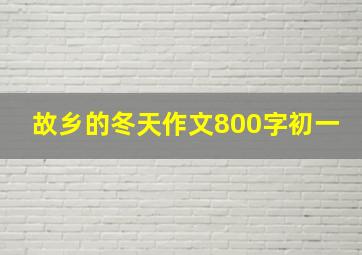 故乡的冬天作文800字初一