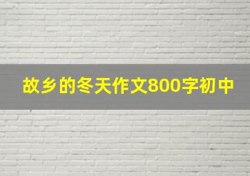 故乡的冬天作文800字初中