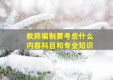 教师编制要考些什么内容科目和专业知识