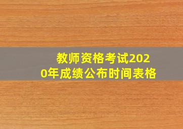 教师资格考试2020年成绩公布时间表格