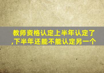 教师资格认定上半年认定了,下半年还能不能认定另一个