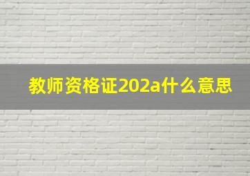 教师资格证202a什么意思