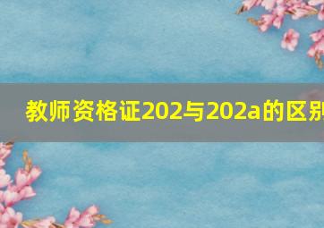 教师资格证202与202a的区别