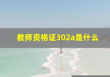 教师资格证302a是什么