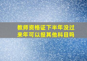 教师资格证下半年没过来年可以报其他科目吗