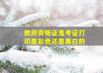 教师资格证准考证打印是彩色还是黑白的