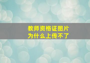 教师资格证图片为什么上传不了