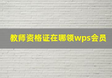 教师资格证在哪领wps会员