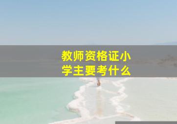 教师资格证小学主要考什么