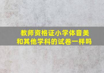 教师资格证小学体音美和其他学科的试卷一样吗