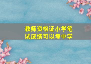 教师资格证小学笔试成绩可以考中学