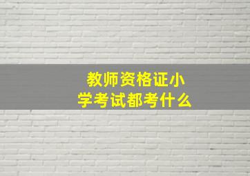 教师资格证小学考试都考什么