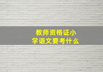 教师资格证小学语文要考什么