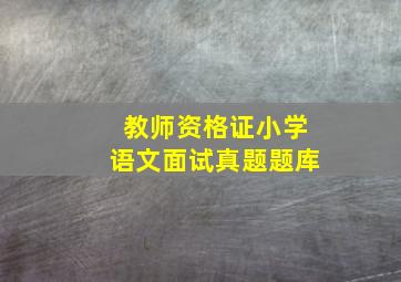 教师资格证小学语文面试真题题库