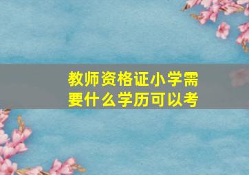 教师资格证小学需要什么学历可以考