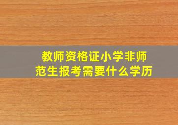 教师资格证小学非师范生报考需要什么学历