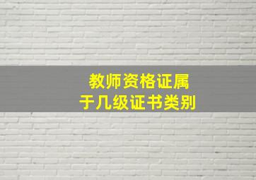 教师资格证属于几级证书类别