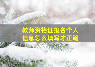 教师资格证报名个人信息怎么填写才正确