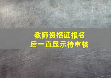 教师资格证报名后一直显示待审核