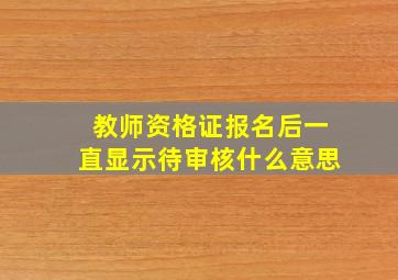 教师资格证报名后一直显示待审核什么意思