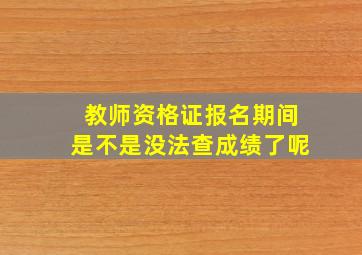 教师资格证报名期间是不是没法查成绩了呢