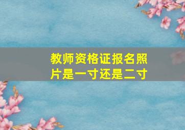 教师资格证报名照片是一寸还是二寸