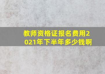 教师资格证报名费用2021年下半年多少钱啊