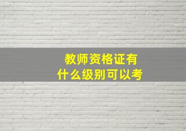 教师资格证有什么级别可以考