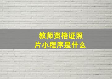 教师资格证照片小程序是什么