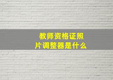 教师资格证照片调整器是什么