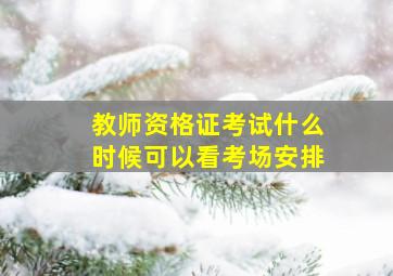 教师资格证考试什么时候可以看考场安排