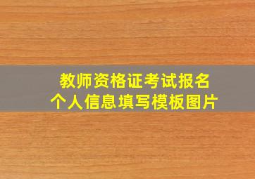 教师资格证考试报名个人信息填写模板图片