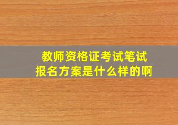 教师资格证考试笔试报名方案是什么样的啊