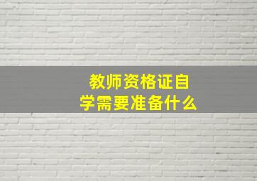 教师资格证自学需要准备什么