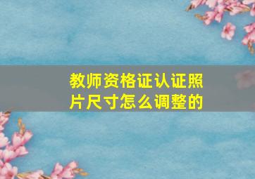 教师资格证认证照片尺寸怎么调整的